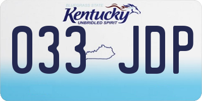 KY license plate 033JDP