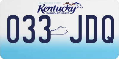 KY license plate 033JDQ
