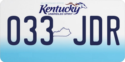 KY license plate 033JDR