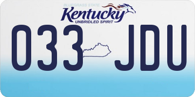KY license plate 033JDU