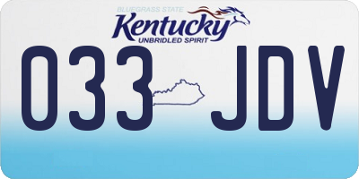 KY license plate 033JDV