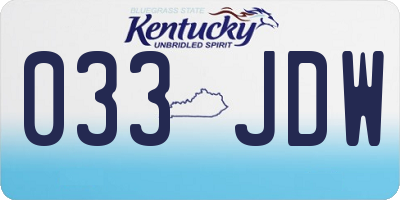 KY license plate 033JDW