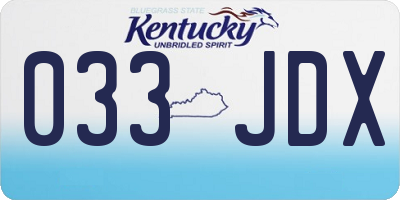KY license plate 033JDX