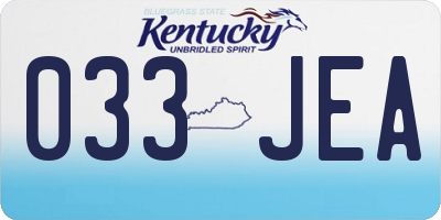 KY license plate 033JEA