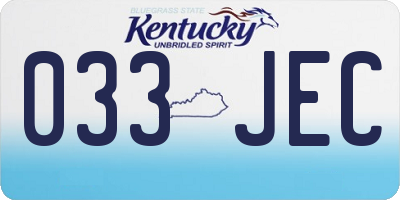 KY license plate 033JEC