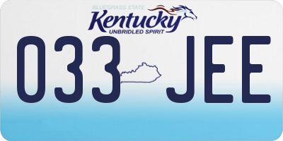 KY license plate 033JEE