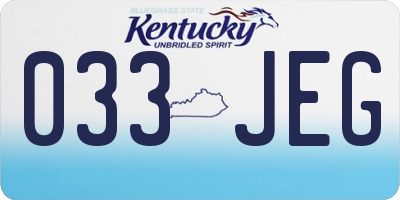 KY license plate 033JEG