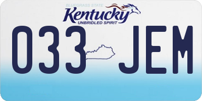 KY license plate 033JEM