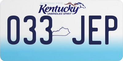 KY license plate 033JEP