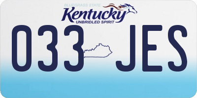 KY license plate 033JES