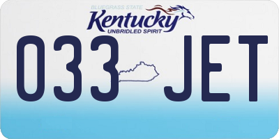 KY license plate 033JET