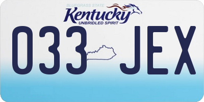 KY license plate 033JEX