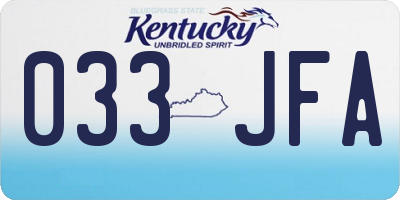 KY license plate 033JFA