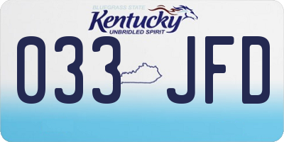 KY license plate 033JFD