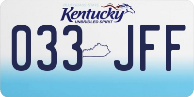 KY license plate 033JFF