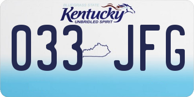 KY license plate 033JFG