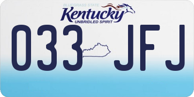 KY license plate 033JFJ