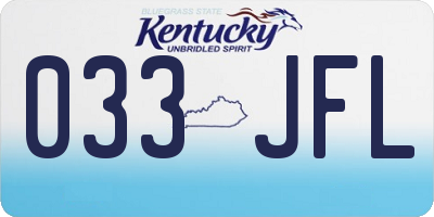 KY license plate 033JFL