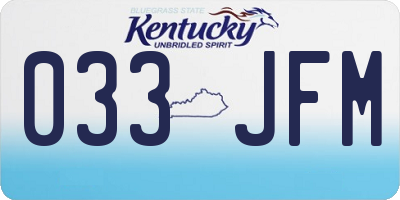 KY license plate 033JFM