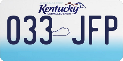 KY license plate 033JFP