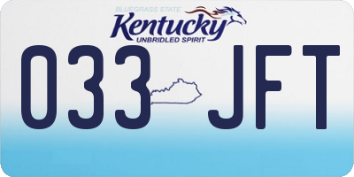 KY license plate 033JFT