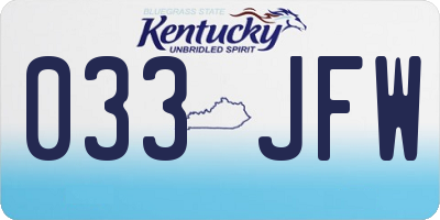 KY license plate 033JFW