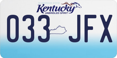 KY license plate 033JFX