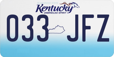 KY license plate 033JFZ