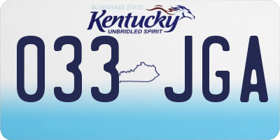 KY license plate 033JGA