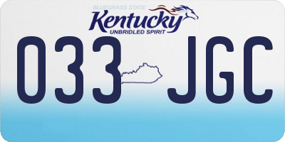 KY license plate 033JGC