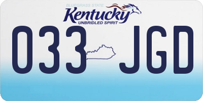 KY license plate 033JGD