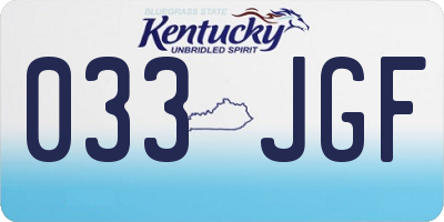 KY license plate 033JGF
