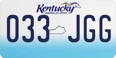 KY license plate 033JGG