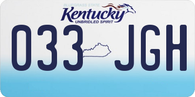 KY license plate 033JGH