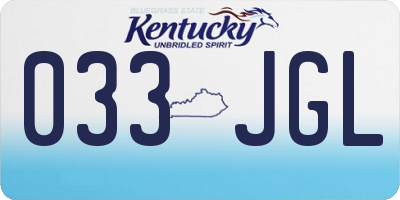 KY license plate 033JGL