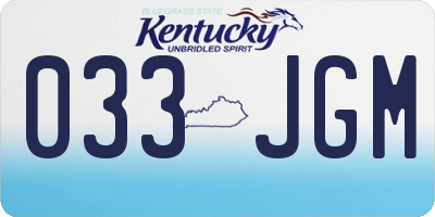 KY license plate 033JGM