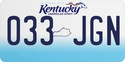 KY license plate 033JGN