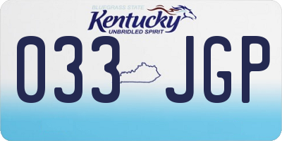 KY license plate 033JGP