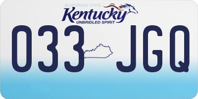 KY license plate 033JGQ