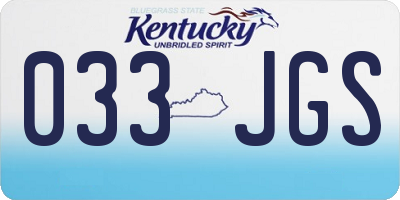 KY license plate 033JGS