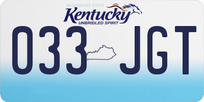 KY license plate 033JGT