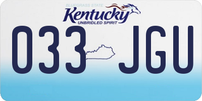 KY license plate 033JGU
