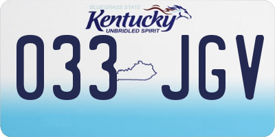 KY license plate 033JGV