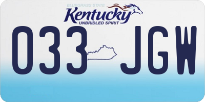KY license plate 033JGW