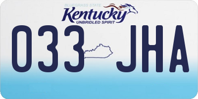 KY license plate 033JHA