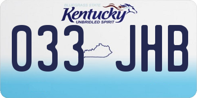 KY license plate 033JHB