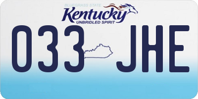 KY license plate 033JHE