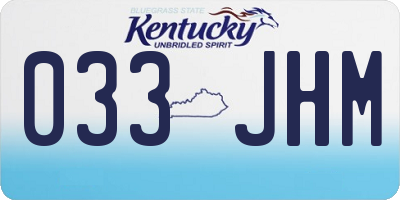 KY license plate 033JHM
