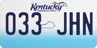 KY license plate 033JHN