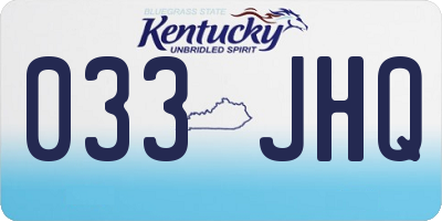 KY license plate 033JHQ